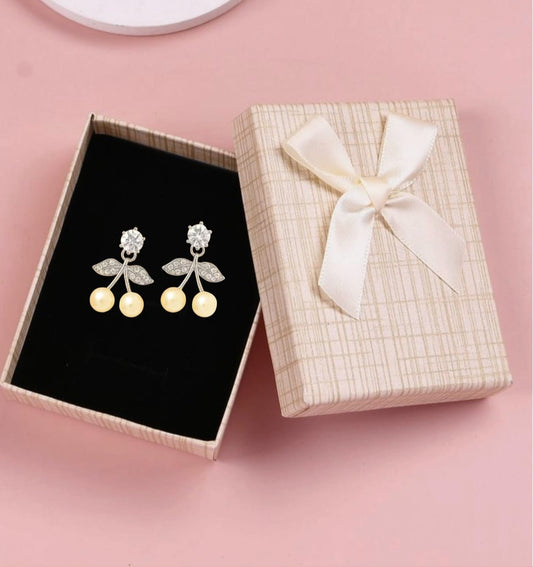 Cherry Pearl Stud Earrings – Lustrous Accent for Effortless Sophistication